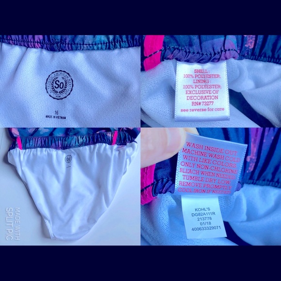 🆕 SO Running Shorts Butterfly Size 16 Girl’s NWOT - Picture 3 of 13